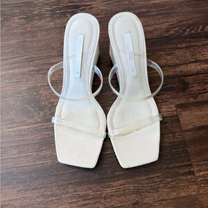 Zara White Women's Sandals with Clear Straps